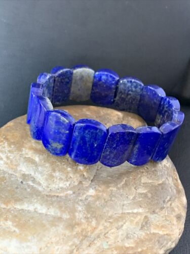 Native American Lapis Bead Bracelet | Stretch | 7.5" Adjustable | 10644