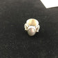 Navajo Women's White Mother of Pearl Ring | Sterling Silver | Sz 8.5 | Authentic Native American Handmade | 1712