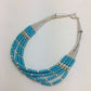 Blue Turquoise Heishi Liquid Silver Bracelet | Sterling Silver | 7" | 5-Strand | 13596