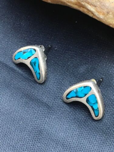 Native American Navajo Turquoise Earrings | Sterling Silver Inlay | Authentic Handmade | 8991 - Masha USA