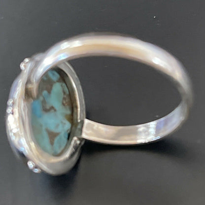 Mojave Native American Navajo Blue Turquoise Ring | Sterling Silver | Sz 7 | 11416