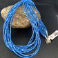 Navajo Stabilized Denim Lapis Heishi Necklace | 10 Strand | Sterling Silver Tube | 24" | 13421