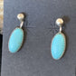 Blue Turquoise Dangle Post Earrings | Sterling Silver | 0.50" | 12713