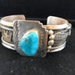 Navajo Turquoise 12K Gold Filled Bracelet | Sterling Silver | Authentic Native American Handmade | 8290