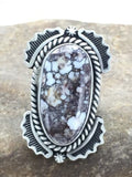 Navajo Wild Horse Turquoise Ring | Sterling Silver | Sz 7 | Authentic Native American Handmade | 12063