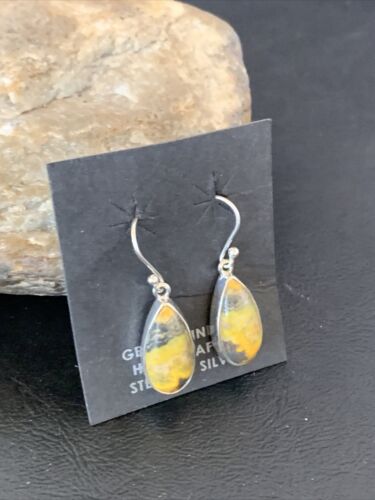 Native American Women's Navajo Bumblebee Jasper Earrings Set | Sterling Silver | Handmade | 1561 - Masha USA