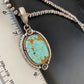 Men's Navajo Turquoise #8 Pendant Necklace | Sterling Silver | Native American Handmade | 13260