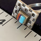 Navajo Blue Turquoise Coral Inlay Ring | Sz 5 | Authentic Native American Handmade | 13130