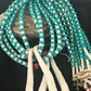Men's Pueblo Santo Domingo 5-Strand Turquoise Coral Necklace | Sterling Silver | Native American Handmade | 8450
