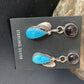 Navajo Purple Sugilite and Blue Turquoise Dangle Leaf Earrings | Sterling Silver | 13445