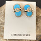Zuni Blue Kingman Turquoise Snake Earrings | Sterling Silver | Authentic Native American Handmade | 12040