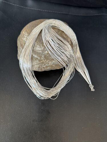 Southwestern Liquid Heishi Necklace | 50 Strands | Sterling Silver | 24" | 14704
