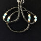 Navajo Black Onyx Turquoise Necklace | Sterling Silver | 18" | Authentic Native American Handmade | 10001