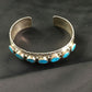 Navajo Blue Kingman Turquoise Cuff Bracelet | Sterling Silver | Authentic Native American Handmade | 1962