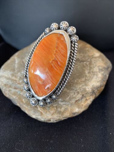 Southwestern Women's Navajo Spiny Oyster Ring | Sterling Silver | Sz 11.5 | Authentic Native American Handmade | 1000
