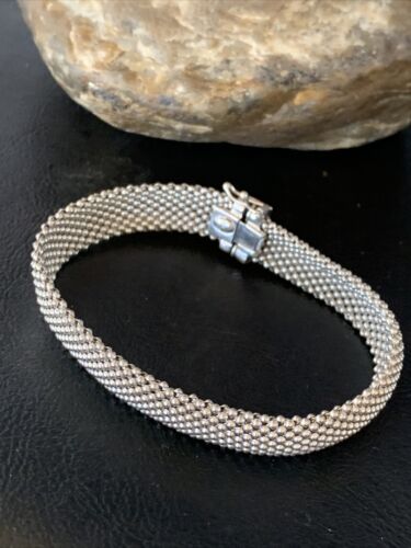 Native American Mesh Bracelet | Sterling Silver | 8" | 14193