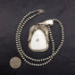 White Buffalo Turquoise Pendant Necklace | Navajo Sterling Silver | Authentic Native American Handmade | 4529