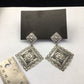 Handmade Sterling Silver Stamped Earrings | Navajo | Authentic Native American Jewelry | 2.75" | 01725