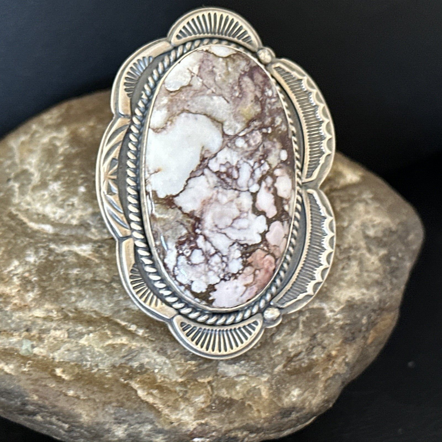Adjustable Wild Horse Turquoise Ring | Sz 8 | Sterling Silver | Authentic Native American Handmade | 14318