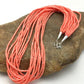 Native American Pink Coral Navajo Necklace | Sterling Silver | 10 Strand | 4388
