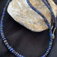 Native American Women's Black Fire Opal Bead Necklace | Sterling Silver | 20" | 979