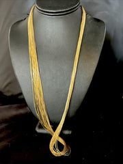 Southwestern Liquid Gold Heishi Necklace | 30 Strands | Sterling Silver Tubes | 30" | 14711