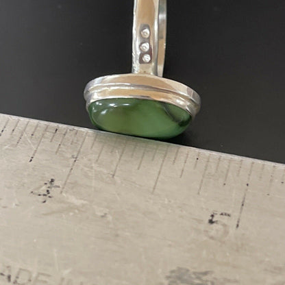 Navajo Natural Green Turquoise Ring | Sterling Silver | Sz 9 | Authentic Native American Handmade | 11437 - Masha USA