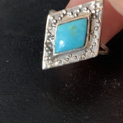 Navajo Blue Kingman Turquoise Ring | Sterling Silver | Sz 6 | Authentic Native American Handmade | 13574