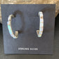 Native American Navajo Hoop Earrings Set | Sterling Silver White Opal | 12772