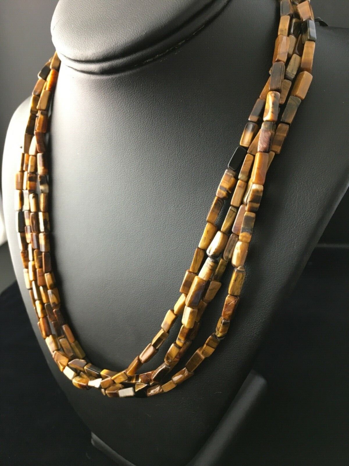 Navajo Tigers Eye Spiny Multi-Color Turquoise Sterling Necklace 19" | Handmade Jewelry | 1789