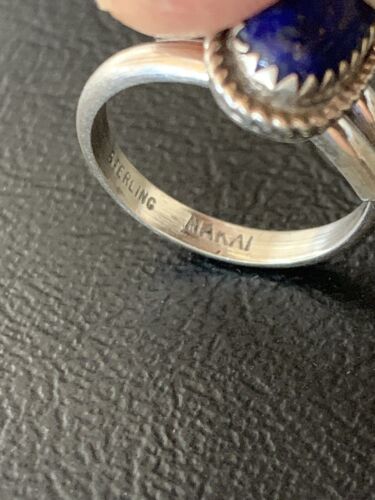 Navajo Lapis Lazuli Ring | Sterling Silver | Sz 5 | Authentic Native American Handmade | 12450