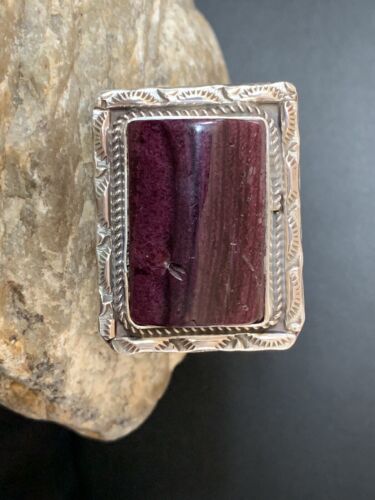 Navajo Purple Spiny Oyster Ring | Sterling Silver | Sz 11.5 | Authentic Native American Handmade | 227