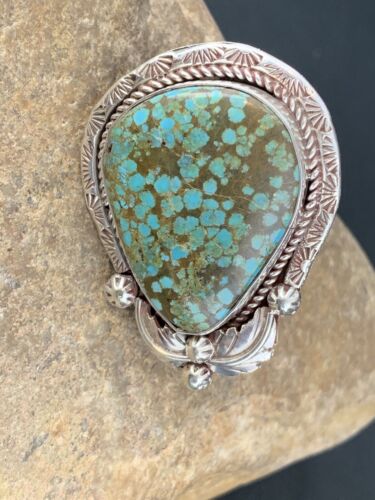 Native American Navajo Spiderweb Turquoise Ring | Sterling Silver | Sz 9.5 | 286 - Masha USA
