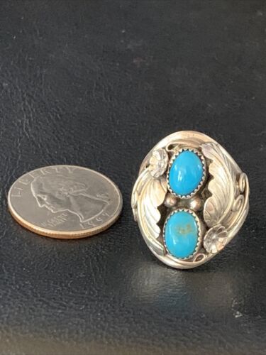 Navajo Kingman Turquoise Multi-Stone Ring | Authentic Native American Sterling Silver | Sz 10.5 | 14172