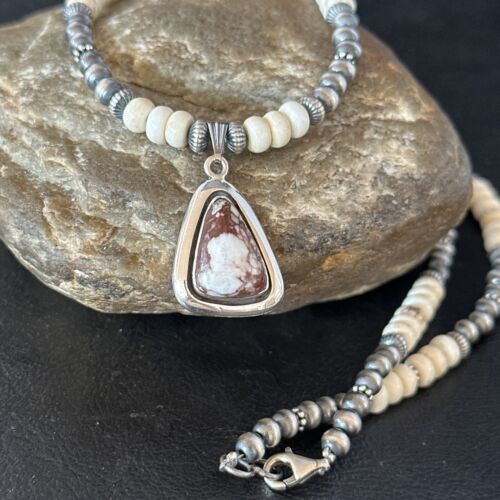 Navajo Wild Horse Turquoise Necklace Pendant | Sterling Silver | Authentic Native American Handmade | 14611
