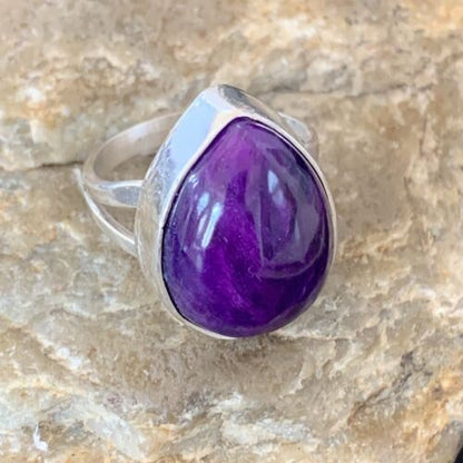 Native American Women's Navajo Purple Sugilite Ring | Sterling Silver | Sz 9.5 | 10861