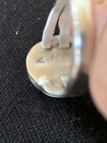 Navajo White Buffalo Turquoise Ring | Sterling Silver | Sz 9.5 | Authentic Native American Handmade | 01445