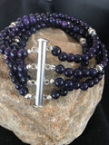 Navajo Purple Sugilite 4 Strand Bead Bracelet | Sterling Silver | Authentic Native American Handmade | 13584
