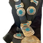 Men's Handmade Hopi Turquoise Concho Belt Buckle | Sterling Silver | 48" | 12292