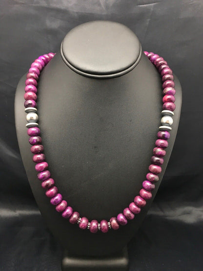 Navajo Purple Sugilite Bead Necklace | Sterling Silver | 23" | Authentic Native American Handmade | 4178