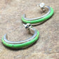 Native American Sterling Silver Green Gaspeite Earrings | 0.8" | 1412