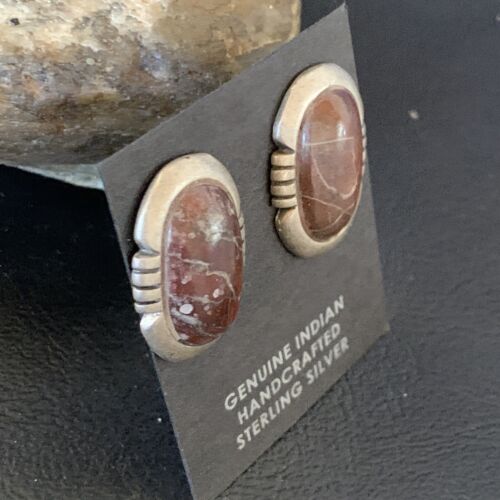 Authentic Native American Navajo Sterling Silver Wild Horse Turquoise Earrings | Handmade | 12652