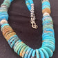 Navajo Graduated Blue Green Turquoise Necklace | Sterling Silver | Authentic Native American | 21" | 606