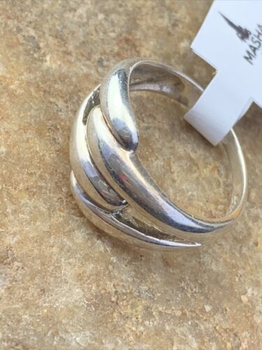 Native American Navajo Women's Swirl Ring | Sterling Silver | Sz 6.5 | 01793