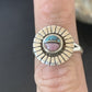 Southwestern Women's Navajo Blue Turquoise Pink Coral Inlay Ring | Sz 7 | 11168