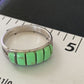 Navajo Green Gaspeite Inlay Ring | Sterling Silver | Sz 7 | Authentic Native American Handmade | 12463