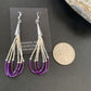 Handmade Liquid Silver Heishi Tube Beads Sugilite Earrings | Sterling Silver | 2" | 13048