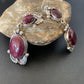 Navajo Purple Spiny Oyster Dangle Earrings | Sterling Silver | Authentic Native American Handmade | 12179