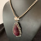 Navajo Purple Spiny Oyster Pendant Necklace | Sterling Silver | Authentic Native American Handmade | 11308