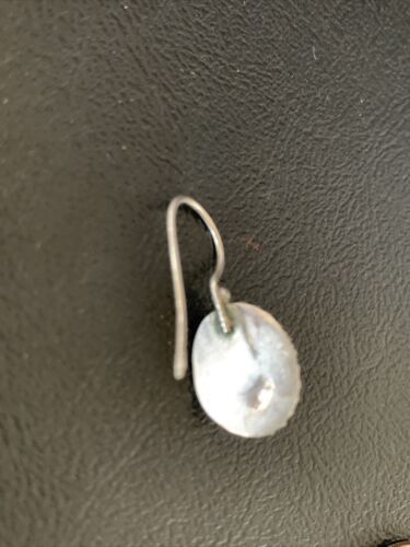 Navajo White Quartz Dangle Earrings | Sterling Silver | 1" | Authentic Native American Handmade | 13042